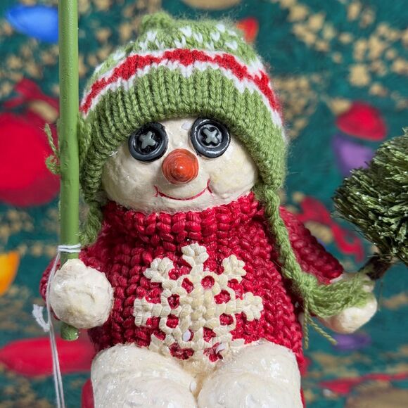 Dept 56 Billy Buttons Snowman With Tree Card Holder 2001 Super Rare with Box - Picture 4 of 16